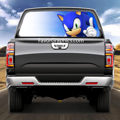 Sonic The Hedgehog  Rear Window Perforated Graphic Vinyl Decal Car Truck UTV