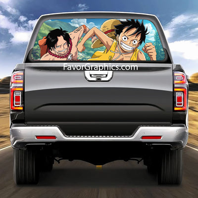 Monkey D. Luffy Rear Window Perforated Graphic Vinyl Decal Car