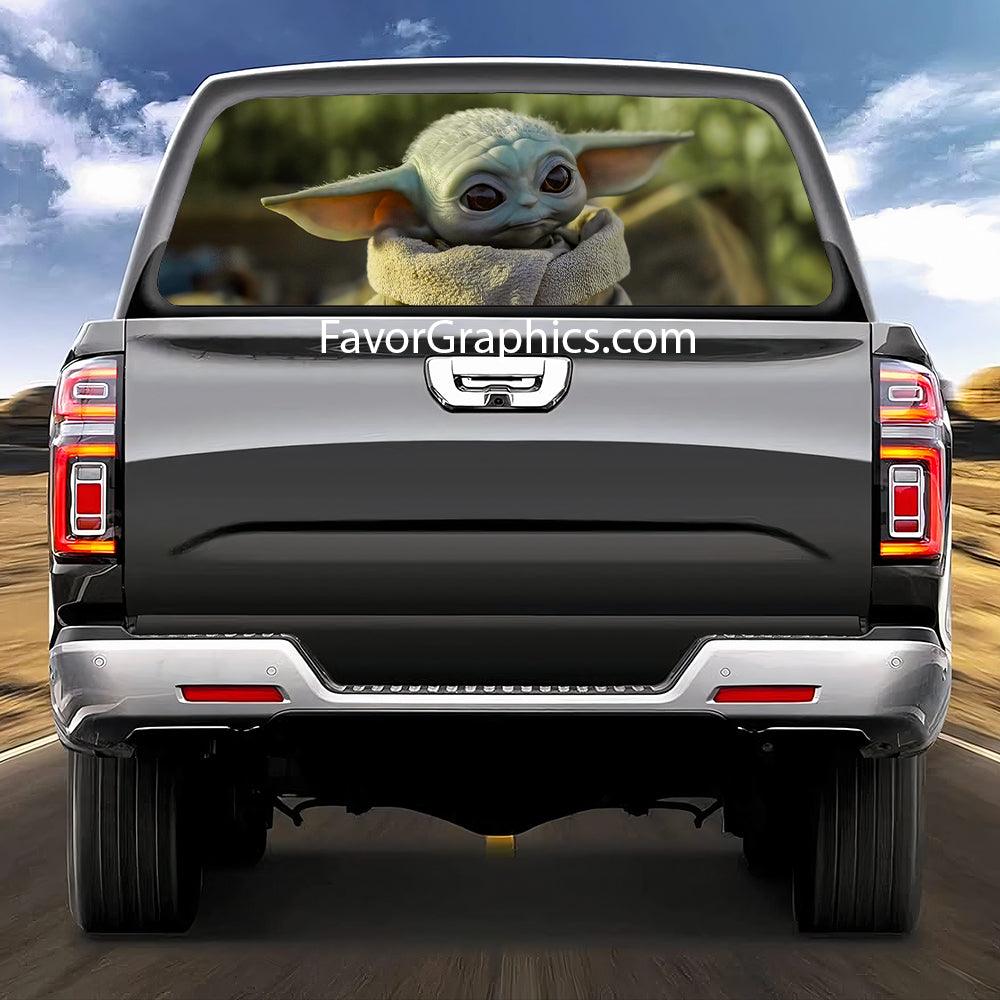 Baby Yoda Rear Window Perforated Graphic Vinyl Decal Car