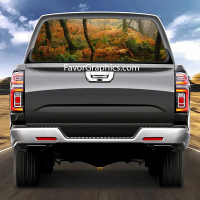 Autumn Forest Rear Window Perforated Graphic Vinyl Decal Car Truck UTV