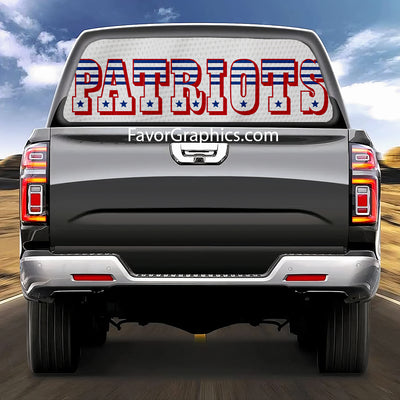 New England Patriots Rear Window Perforated Graphic Vinyl Decal Car