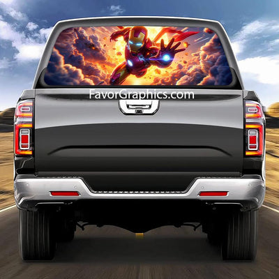 Iron Man Rear Window Perforated Graphic Vinyl Decal Car