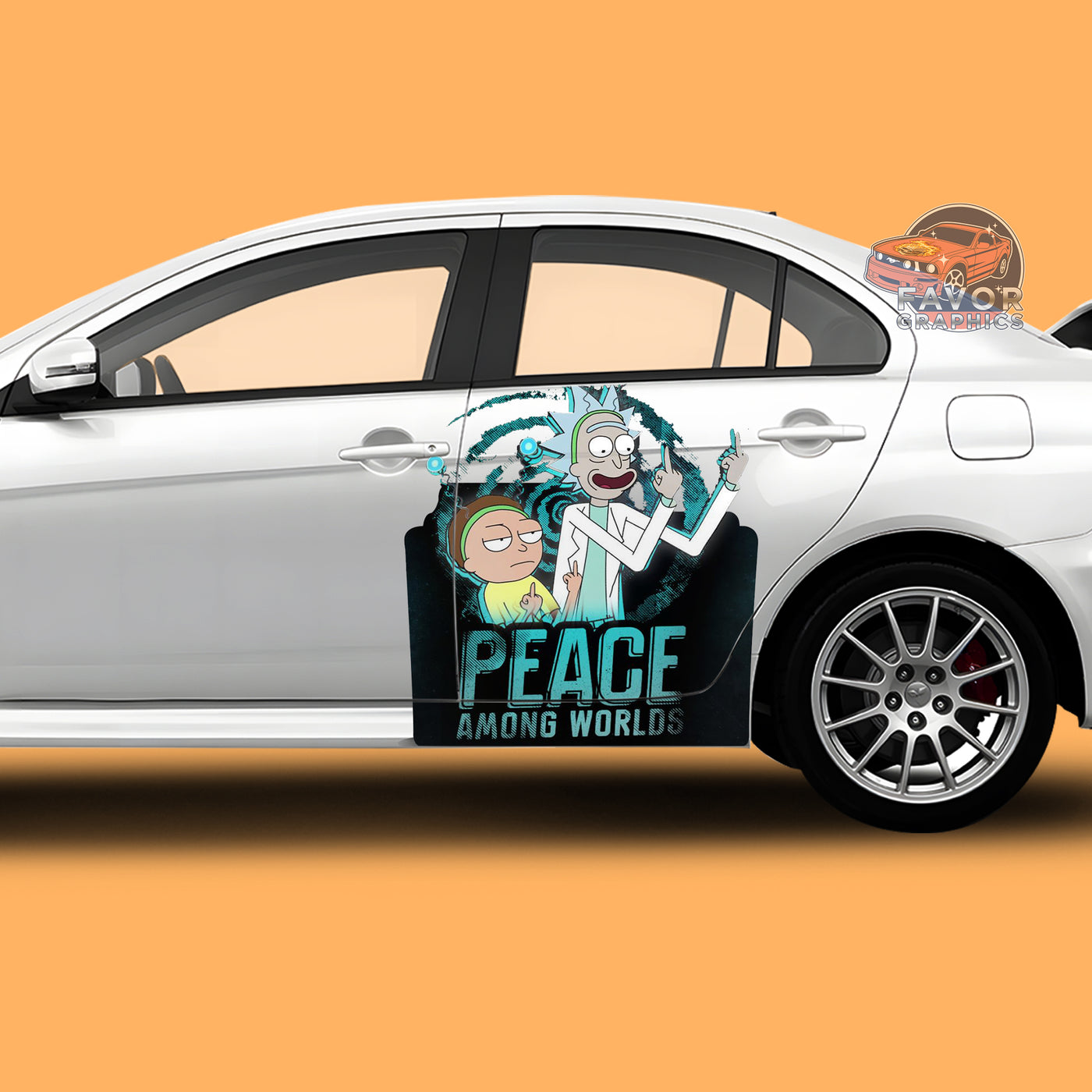 Rick and Morty Itasha Car Side Door Decal Vinyl Sticker