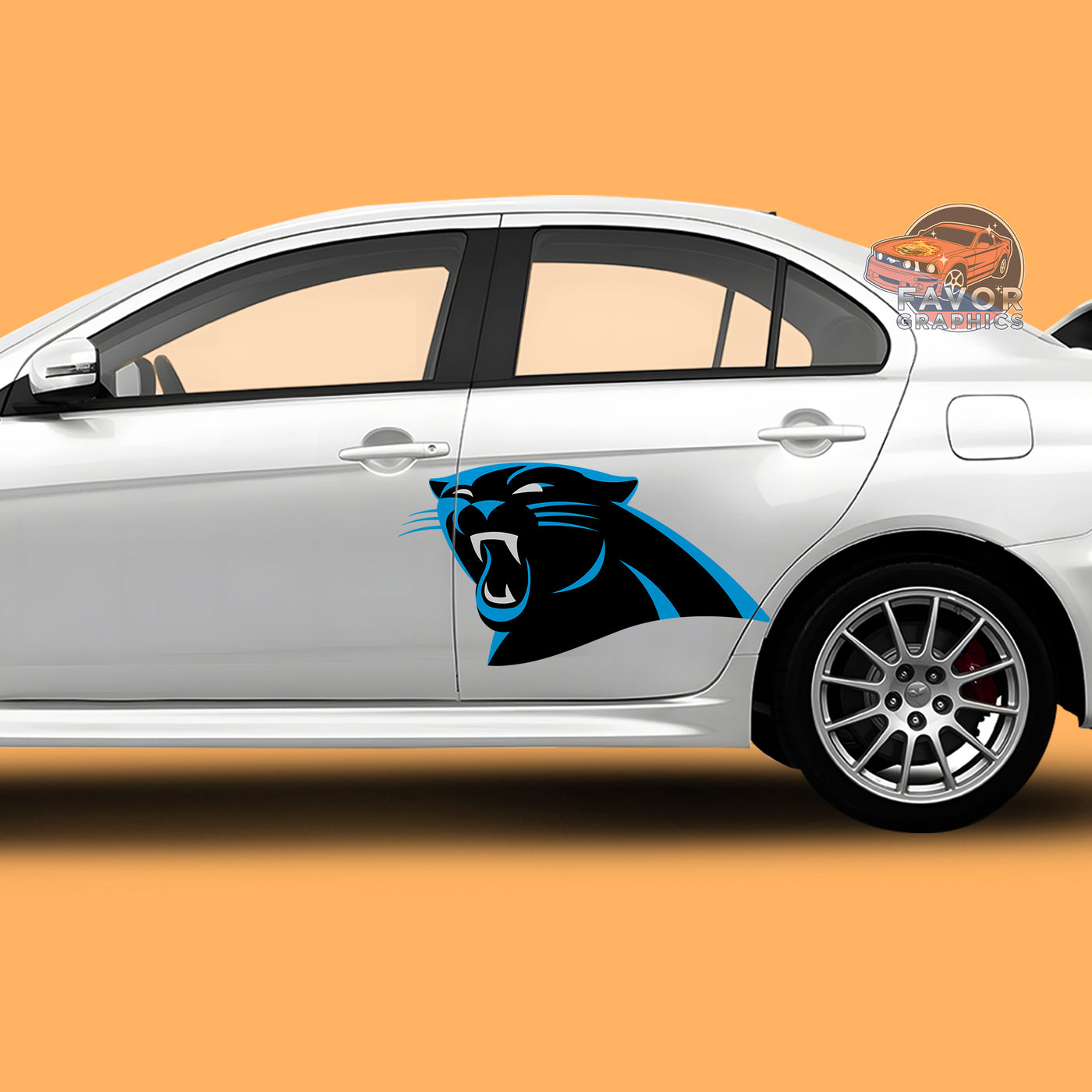 Carolina Panthers Itasha Car Side Door Decal Vinyl Sticker