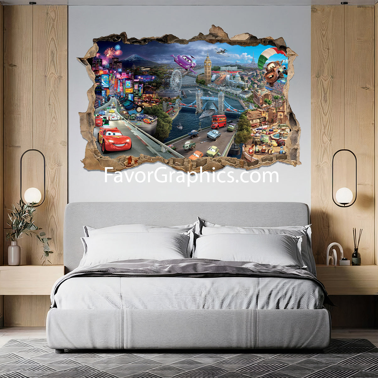 Car Race Cartoon Vinyl Wall Art Decal Sticker Poster Print Mural