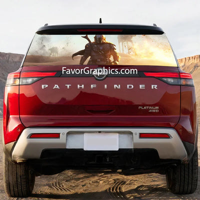 The Mandalorian Rear Window Perforated Graphic Vinyl Decal Car Truck UTV