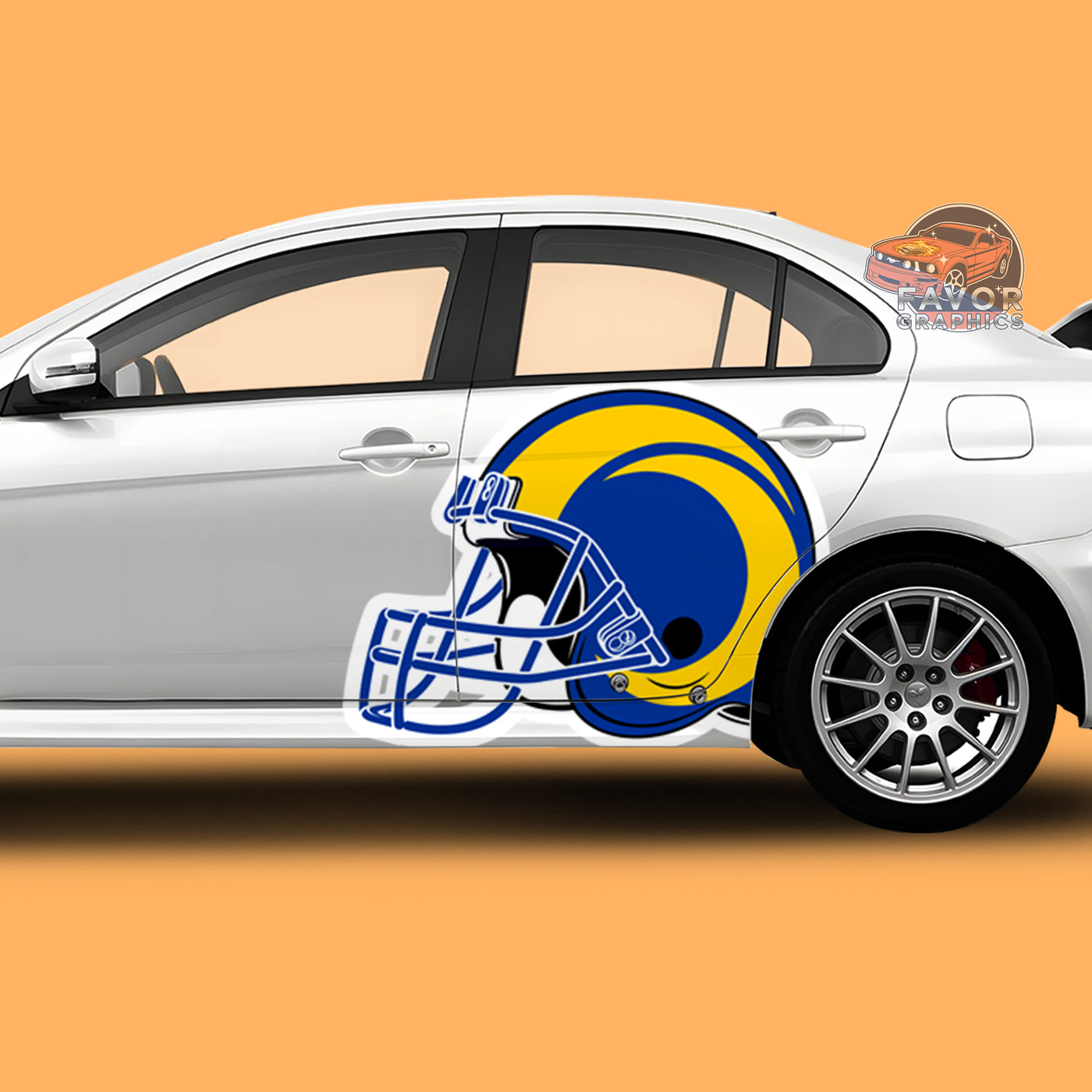 Los Angeles Rams Itasha Car Side Door Decal Vinyl Sticker