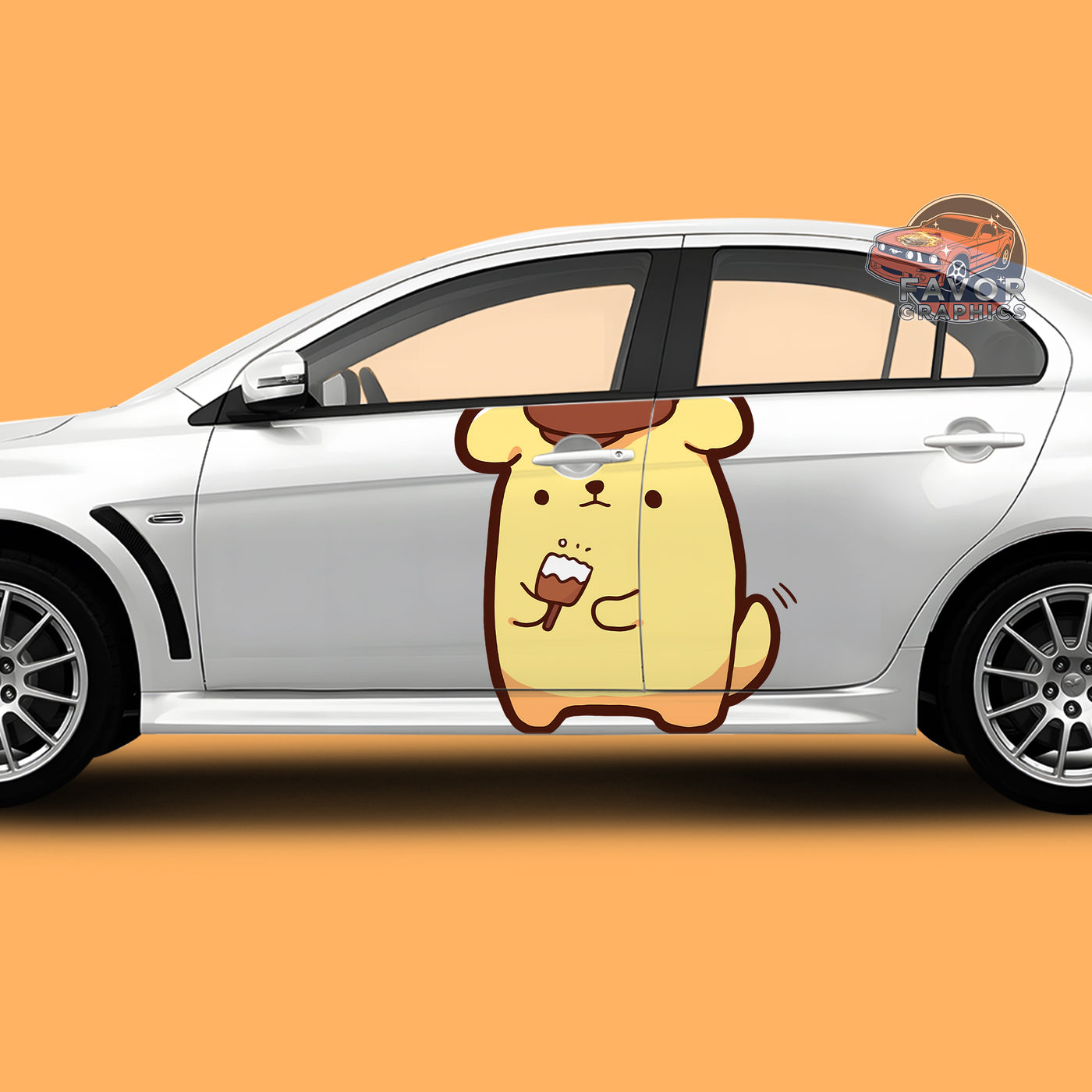 Pompompurin Itasha Car Side Door Decal Vinyl Sticker