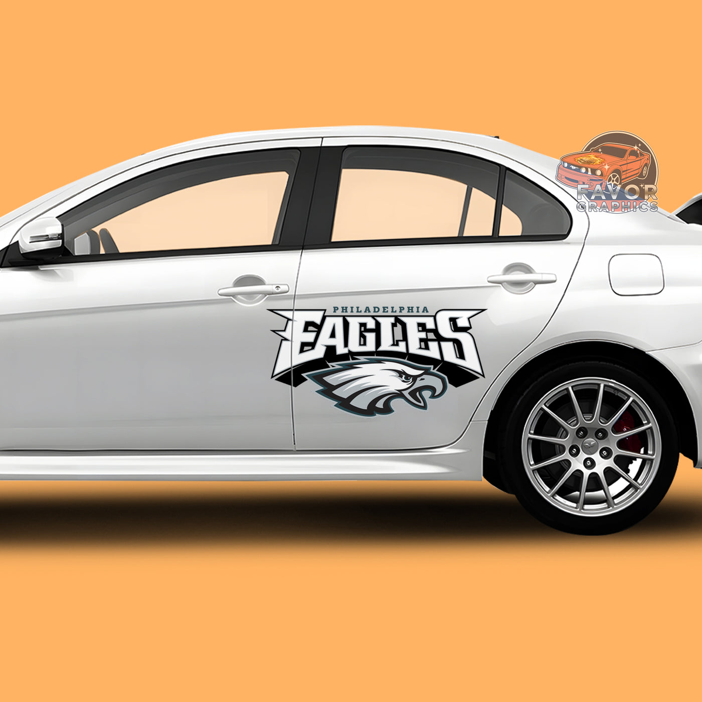 Philadelphia Eagles Itasha Car Side Door Decal Vinyl Sticker