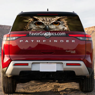 Owl Rear Window Perforated Graphic Vinyl Decal Car Truck UTV