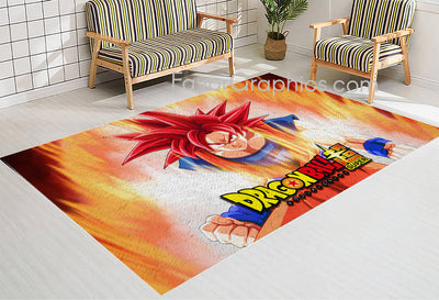 Goku Super Saiyan God Home Bedroom Decor Rug Carpet Mat