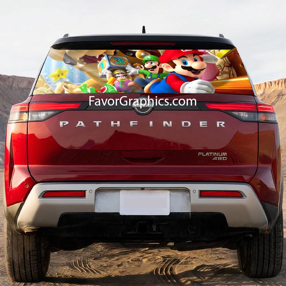 Mario Rear Window Perforated Graphic Vinyl Decal Cars Trucks