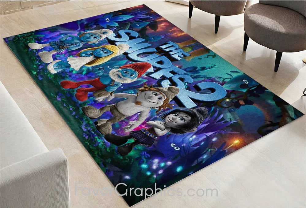 The Smurfs Home Bedroom Decor Rug Carpet Mat