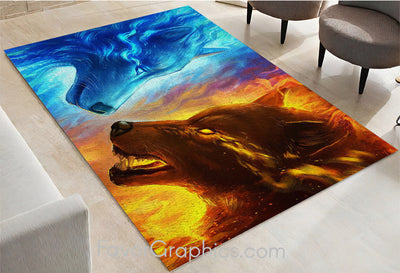 Wolf Home Bedroom Decor Rug Carpet Mat