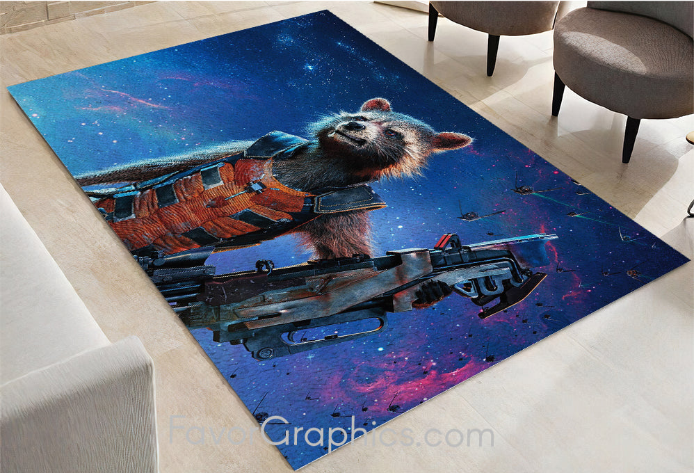 Rocket Raccoon Home Bedroom Decor Rug Carpet Mat