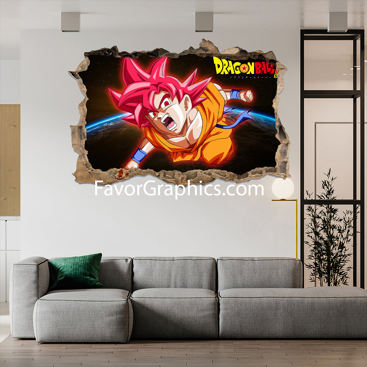 Goku Super Saiyan God Vinyl Wall Art Decal Sticker Poster Print Mural