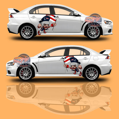 New England Patriots Itasha Car Side Door Decal Vinyl Sticker