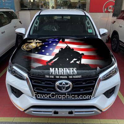 U.S. Marine Corps Itasha Car Vinyl Hood Wrap Decal Sticker