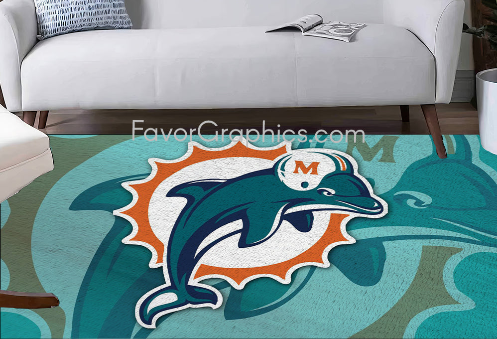 Miami Dolphins Home Bedroom Decor Rug Carpet Mat