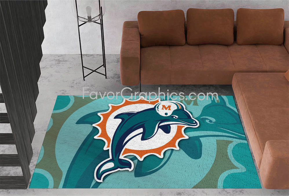 Miami Dolphins Home Bedroom Decor Rug Carpet Mat