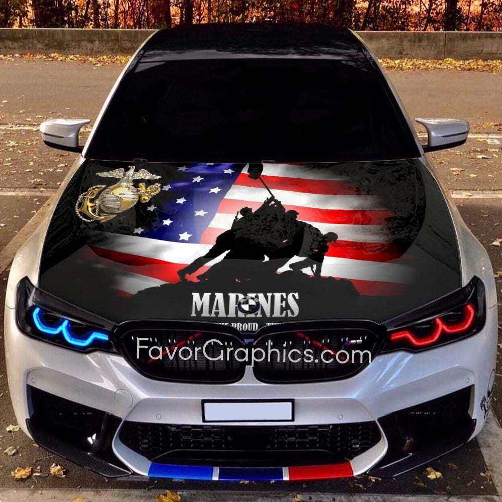 U.S. Marine Corps Itasha Car Vinyl Hood Wrap Decal Sticker