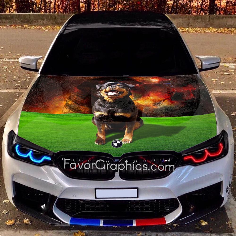 Rottweiler Itasha Car Vinyl Hood Wrap Decal Sticker