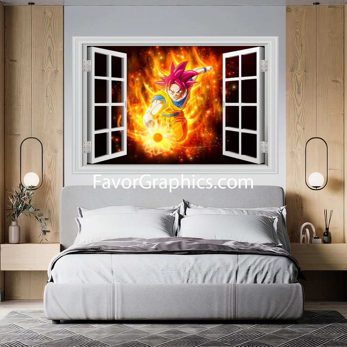 Goku Super Saiyan God Vinyl Wall Art Decal Sticker Poster Print Mural