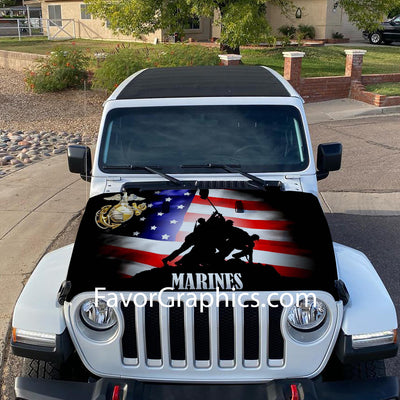 U.S. Marine Corps Itasha Car Vinyl Hood Wrap Decal Sticker