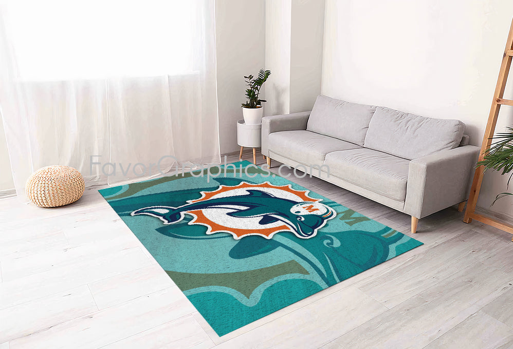 Miami Dolphins Home Bedroom Decor Rug Carpet Mat