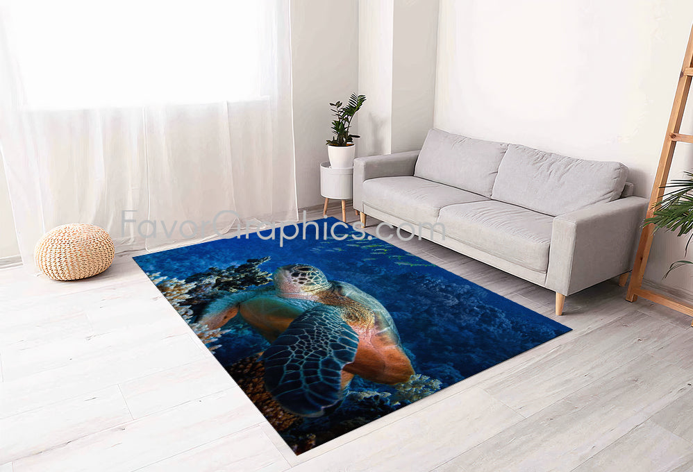 Sea Turtle Home Bedroom Decor Rug Carpet Mat