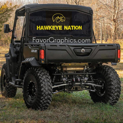 Iowa Hawkeyes Rear Window Perforated Graphic Vinyl Decal Car Truck UTV