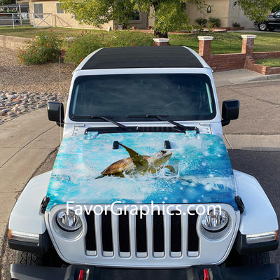 Sea Turtle  Itasha Car Vinyl Hood Wrap Decal Sticker