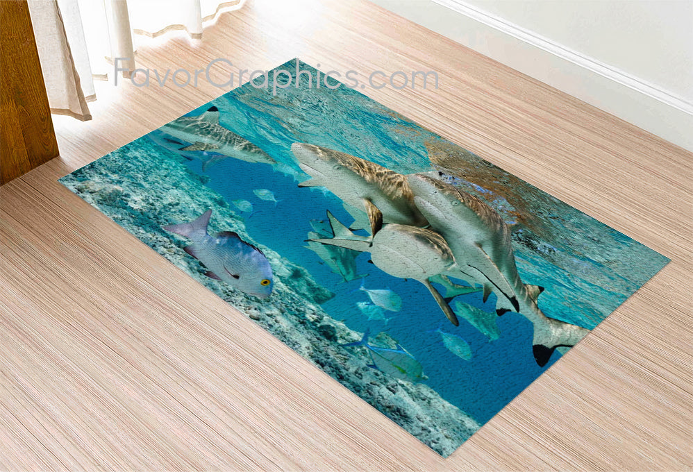 Shark Home Bedroom Decor Rug Carpet Mat