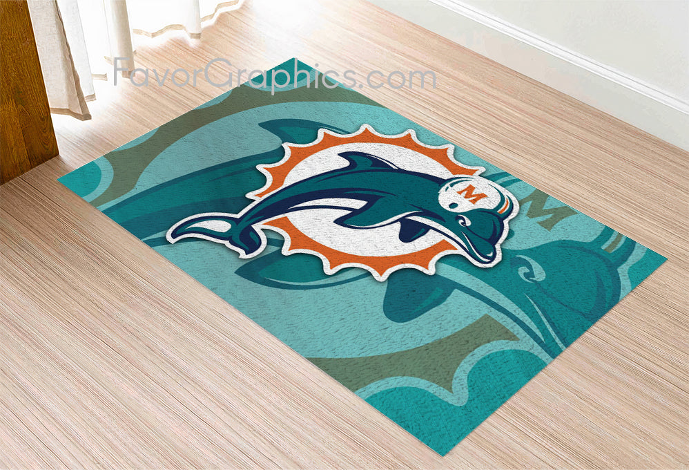 Miami Dolphins Home Bedroom Decor Rug Carpet Mat