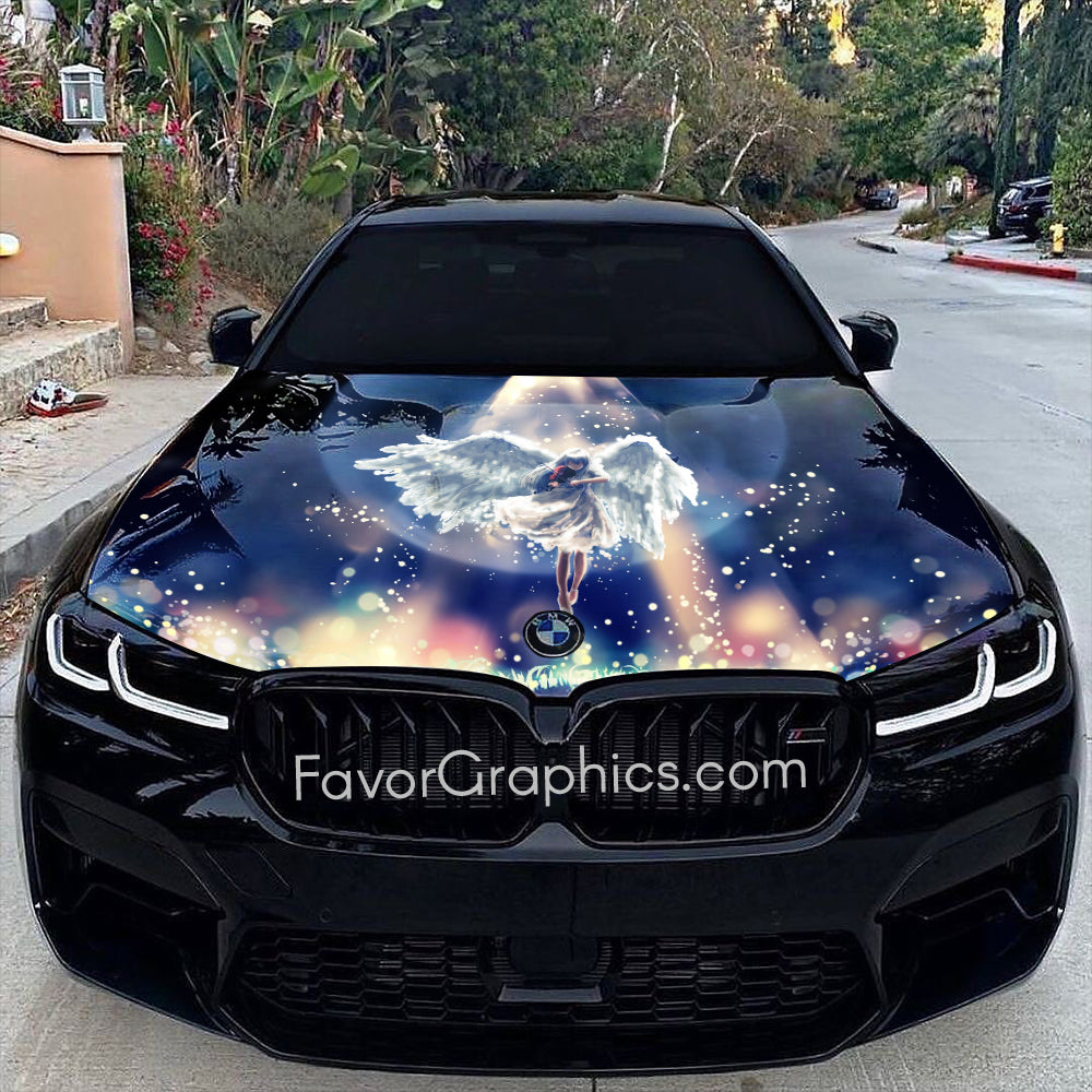 Angel Wings Itasha Car Vinyl Hood Wrap Decal Sticker