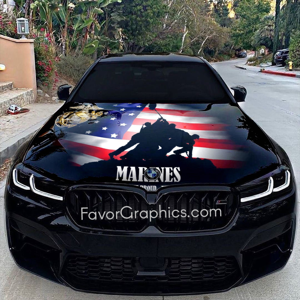 U.S. Marine Corps Itasha Car Vinyl Hood Wrap Decal Sticker