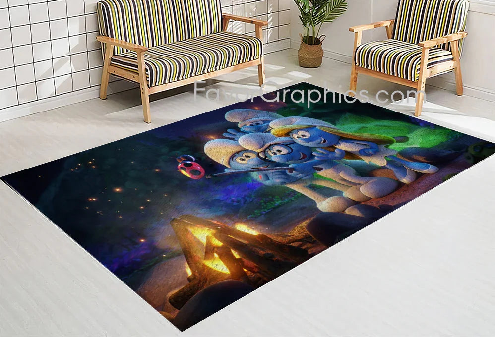 The Smurfs Home Bedroom Decor Rug Carpet Mat