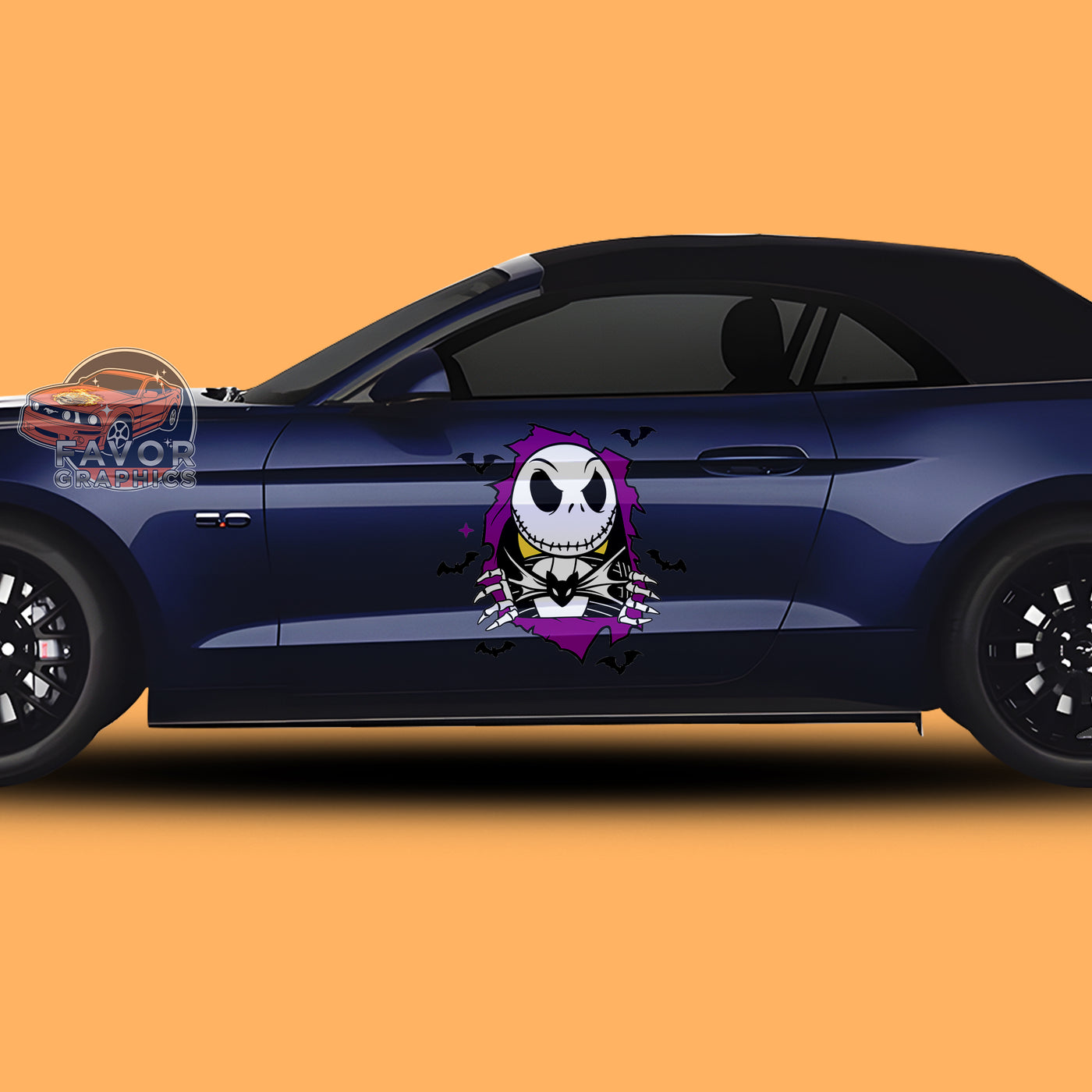 Jack Skellington Itasha Car Side Door Decal Vinyl Sticker