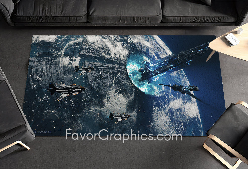 Spaceship Spacecraft Home Bedroom Decor Rug Carpet Mat