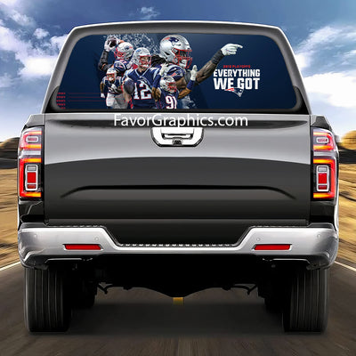 New England Patriots Rear Window Perforated Graphic Vinyl Decal Car