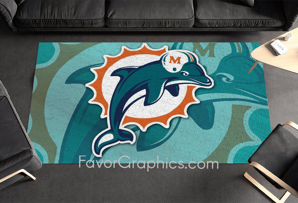 Miami Dolphins Home Bedroom Decor Rug Carpet Mat