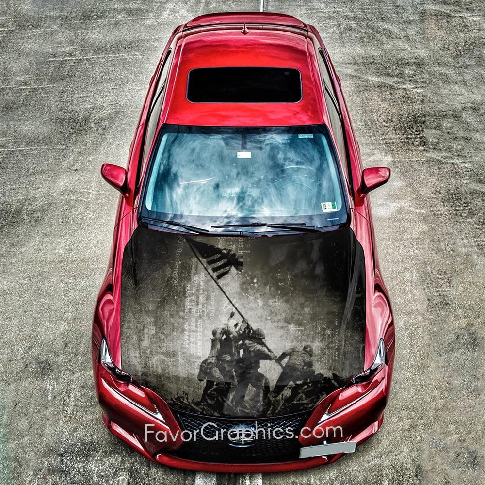 Iwo Jima Itasha Car Vinyl Hood Wrap Decal Sticker