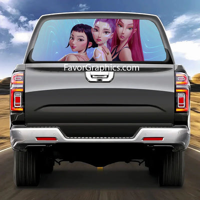 Huntrix HUNTR/X Kpop Demon Hunters Rear Window Perforated Vinyl Car Truck