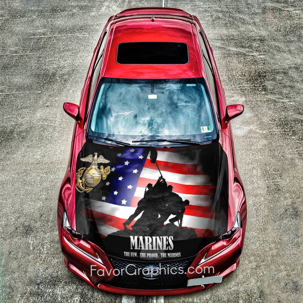 U.S. Marine Corps Itasha Car Vinyl Hood Wrap Decal Sticker