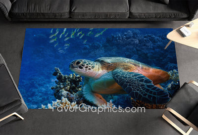 Sea Turtle Home Bedroom Decor Rug Carpet Mat