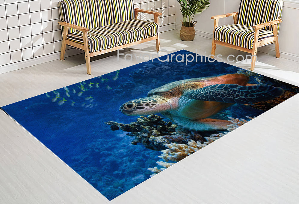 Sea Turtle Home Bedroom Decor Rug Carpet Mat