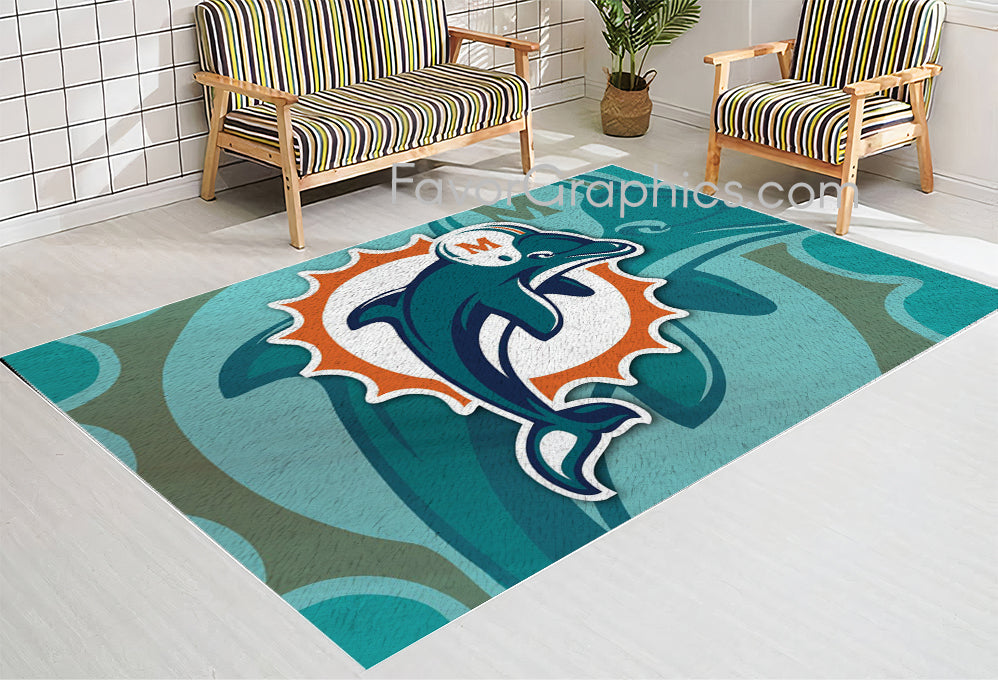 Miami Dolphins Home Bedroom Decor Rug Carpet Mat