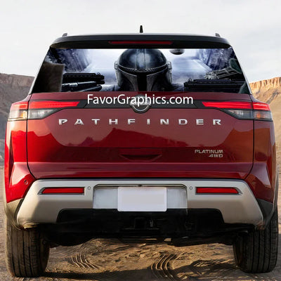 The Mandalorian Rear Window Perforated Graphic Vinyl Decal Car Truck UTV