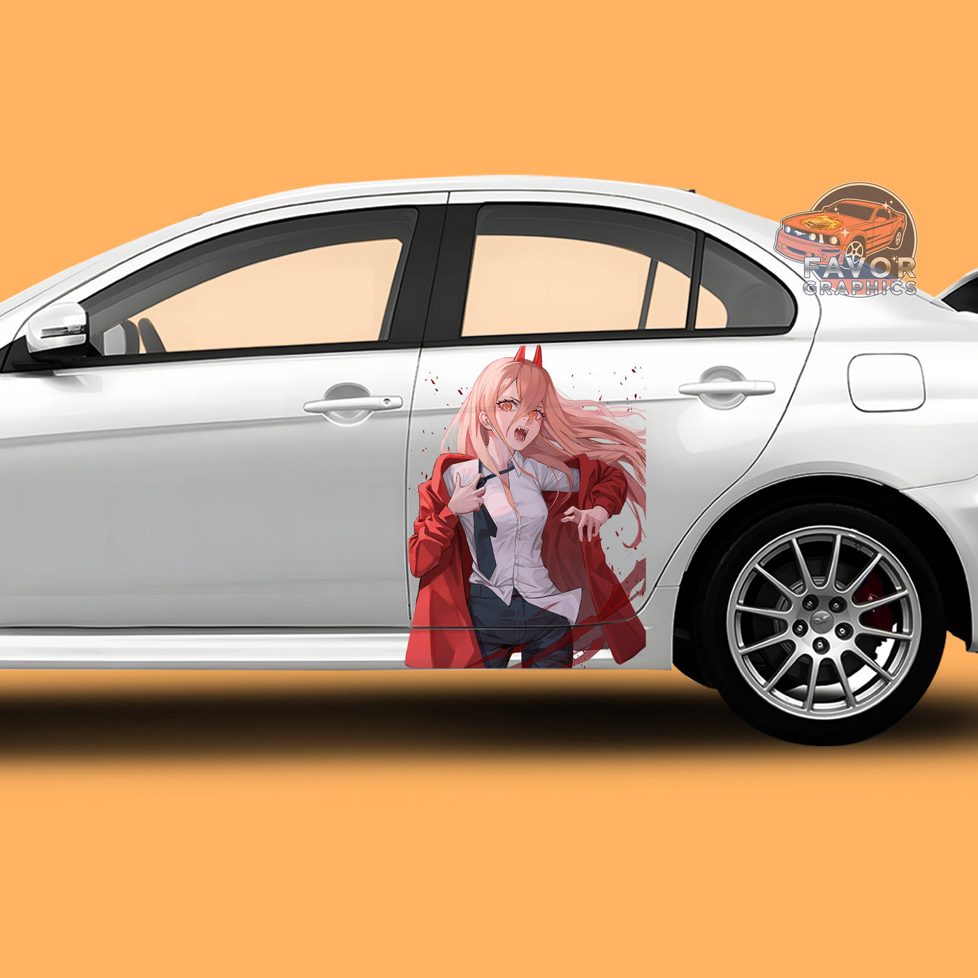 Power Chainsaw Man Itasha Car Side Door Decal Vinyl Sticker