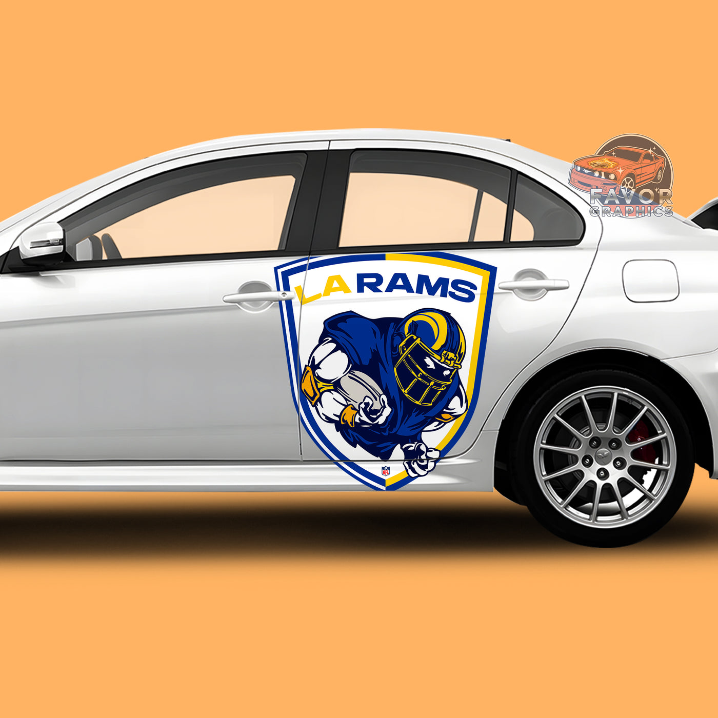 Los Angeles Rams Itasha Car Side Door Decal Vinyl Sticker